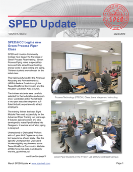 SPED Update Volume III, Issue 3 March 2010