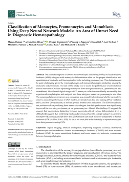Classification of Monocytes, Promonocytes And