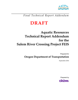 Aquatic Resources Technical Report Addendum for the Salem River Crossing Project FEIS