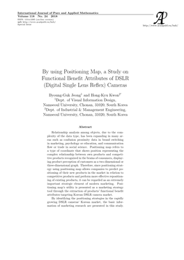 By Using Positioning Map, a Study on Functional Benefit Attributes of DSLR