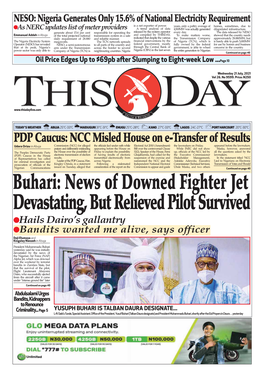 Buhari: News of Downed Fighter Jet Devastating, but Relieved Pilot