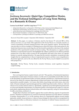 Jealousy Incarnate: Quiet Ego, Competitive Desire, and the Fictional Intelligence of Long-Term Mating in a Romantic K-Drama