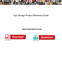 Hpe Storage Product Reference Guide