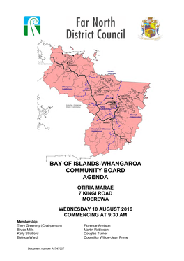 Bay of Islands-Whangaroa Community Board Agenda Otiria Marae 7 Kingi