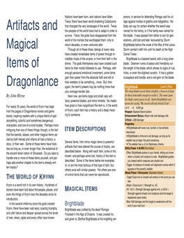 Artifacts and Magical Items of Dragonlance