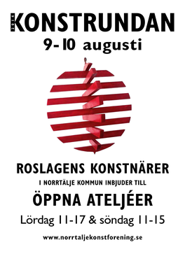 Öppna Ateljéer Lördag 11-17 & Söndag 11-15