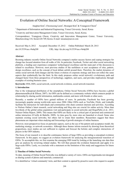 Evolution of Online Social Networks: a Conceptual Framework