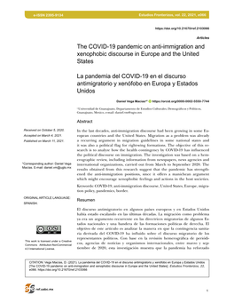 The COVID-19 Pandemic on Anti-Immigration and Xenophobic Discourse in Europe and the United States