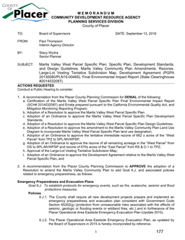 A. Martis Valley West Parcel Specific Plan