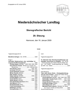 Stenografischer Bericht 29. Sitzung