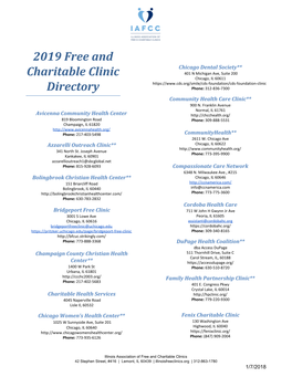 2019 Free and Charitable Clinic Directory