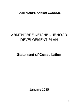 ARMTHORPE NEIGHBOURHOOD DEVELOPMENT PLAN Statement