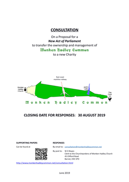 CONSULTATION on a Proposal for a New Act of Parliament to Transfer the Ownership and Management Of