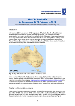 Heat in Australia in December 2012 / January 2013 Dr