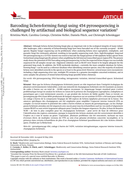 Barcoding Lichen-Forming Fungi Using 454 Pyrosequencing Is Challenged