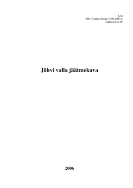 Jõhvi Valla Jäätmekava