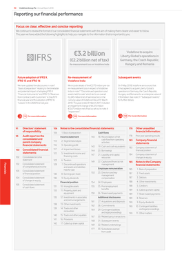 Vodafone Group Plc Annual Report for the Year Ended 31 March 2018: Financials