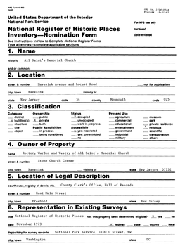 National Register Off Historic Places Inventory