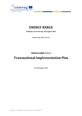 ENERGY BARGE Transnational Implementation Plan