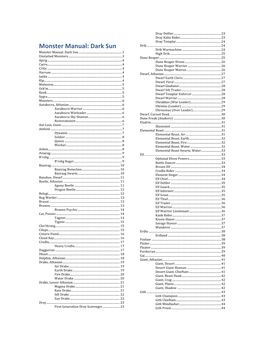 Dark Sun Monster Manual