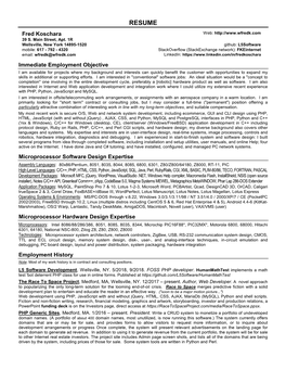 My General, Long-Form Resume