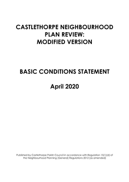 MODIFIED VERSION BASIC CONDITIONS STATEMENT April