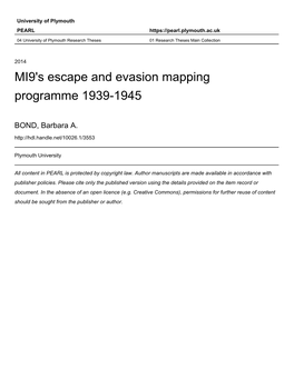 MI9's Escape and Evasion Mapping Programme 1939-1945