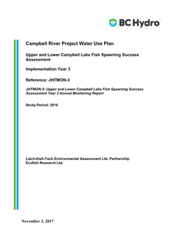 JHTMON-3 | Upper and Lower Campbell Lake Fish Spawning