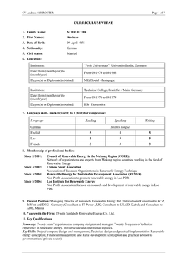 Form Tech-6 Curriculum Vitae for International Experts