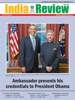Ambassador Presents His Credentials to President Obama
