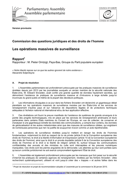 Les Opérations Massives De Surveillance