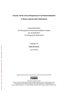 Causes, Forms and Consequences of Professionalization in Swiss