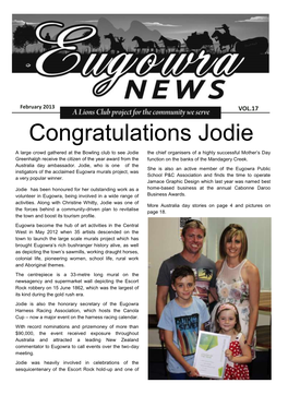 Congratulations Jodie