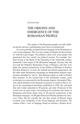 The Origins and Emergence of the Romanian People