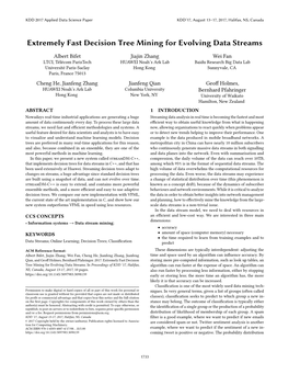 Extremely Fast Decision Tree Mining for Evolving Data Streams