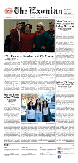 139Th Executive Board to Lead the Exonian