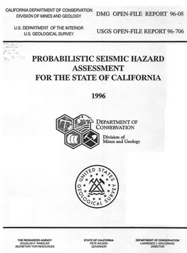 Probabilistic Seismic Hazard Assessment for the State of California