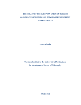 Ilbiz, Ethem (2014) the Impact of the European Union on Turkish Counter