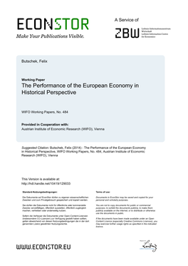 The Performance of the European Economy in Historical Perspective