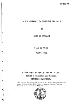 Su-326-P23 a Bibliography on Computer Graphics by Bary