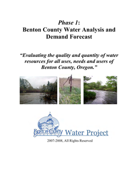 Benton County Water Analysis and Demand Forecast