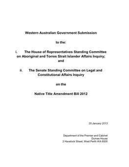 Western Australian Government's Submission