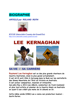 Biographie Lee Kernaghan
