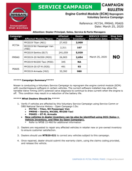 CAMPAIGN ID: PC734, PM940, P0A05 | Original Document