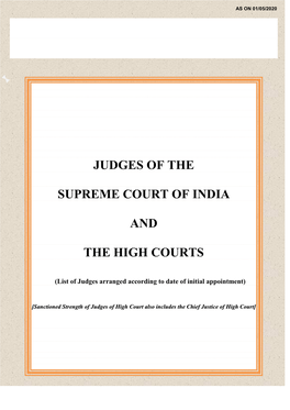 List of Supreme Court and High Courts Judges (As on 01.05.2020)