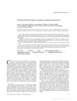 Structural Brain Injury in Sports-Related Concussion