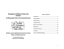 Occupying in California: Voices and Contexts