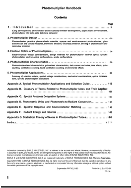 Photomultiplier Handbook