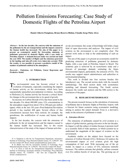 Pollution Emissions Forecasting: Case Study of Domestic Flights of the Petrolina Airport