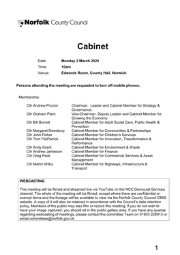 Report to 2 March Cabinet Meeting Titled Norfolk Fire and Rescue Service